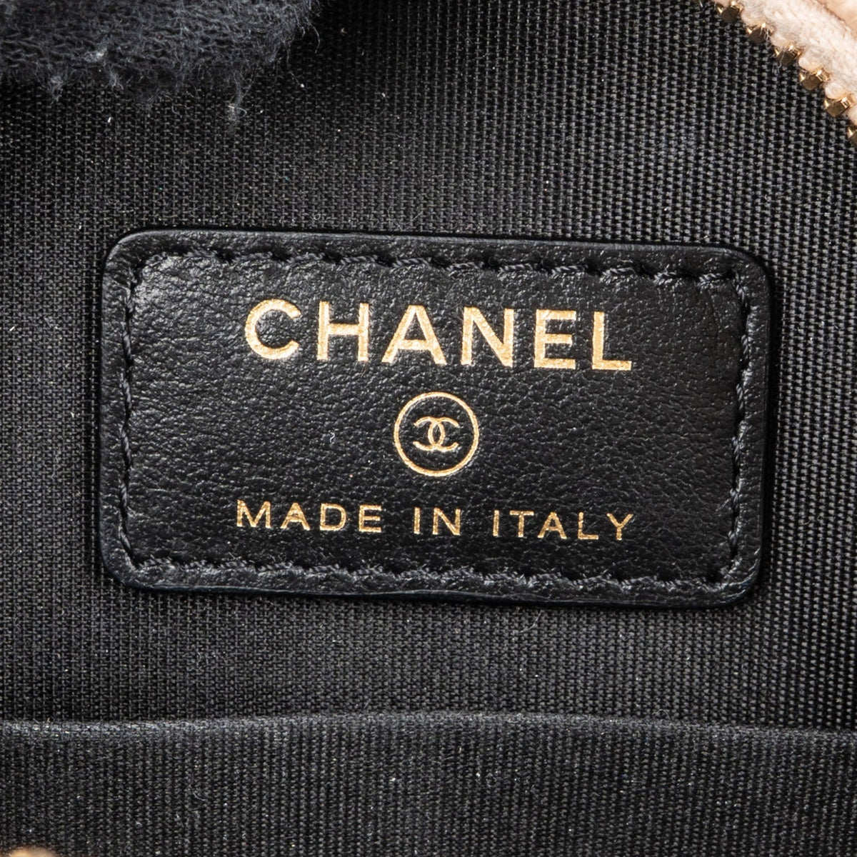 Chanel Quilted Caviar Leather CC Filigree Round Crossbody Bag