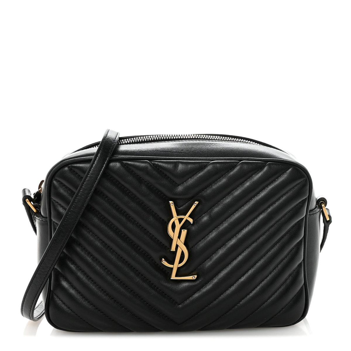 Calfskin Matelasse Monogram Lou Camera Bag Black