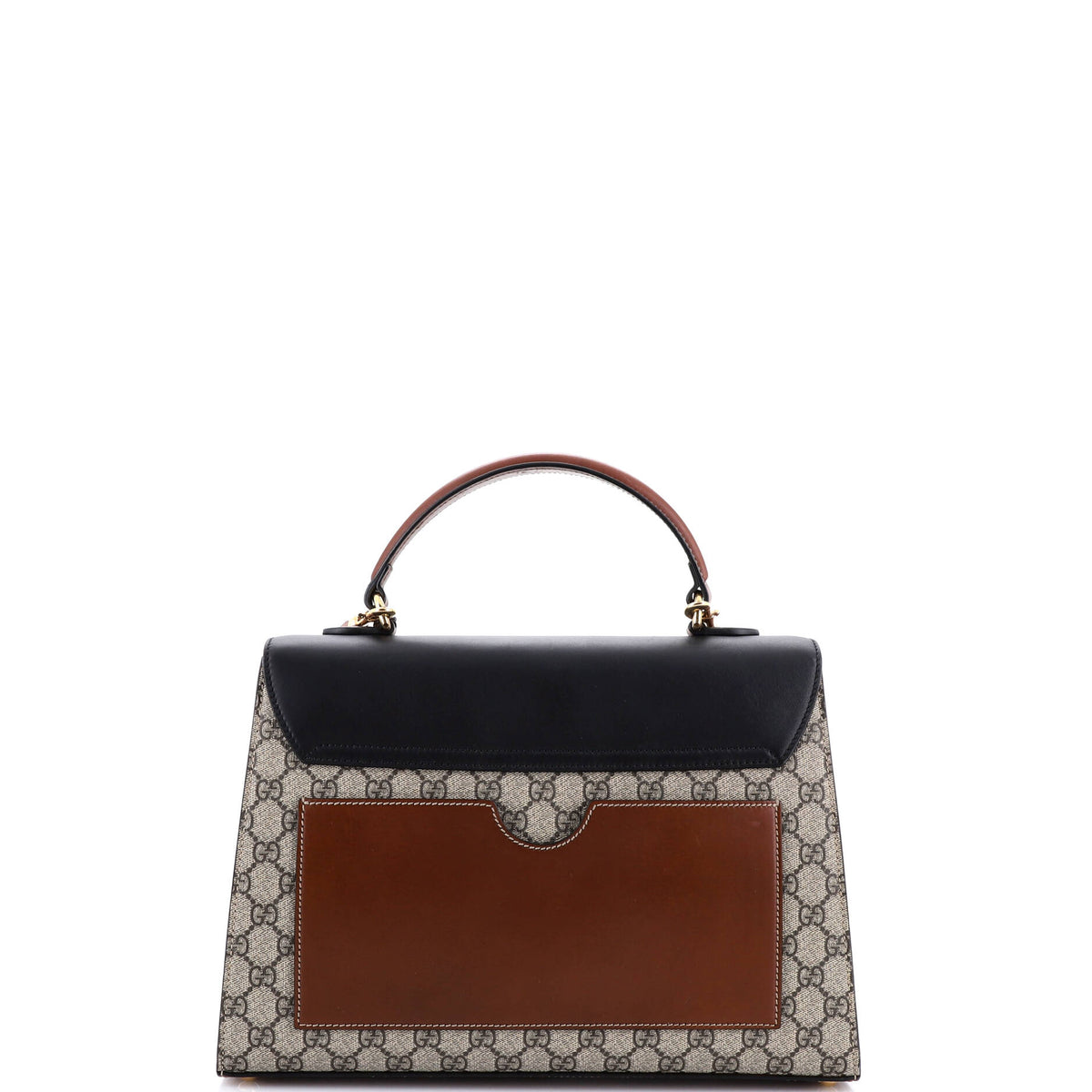 Padlock Top Handle Bag GG Coated Canvas and Leather Medium