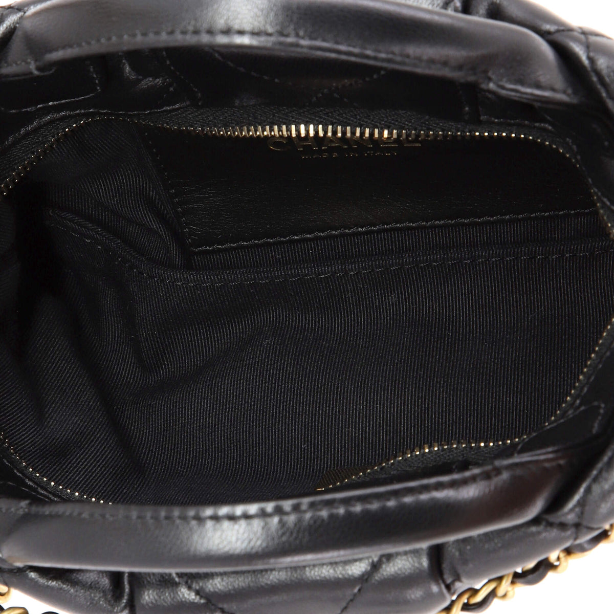 CC Bow Chain Shoulder Bag Quilted Leather Mini