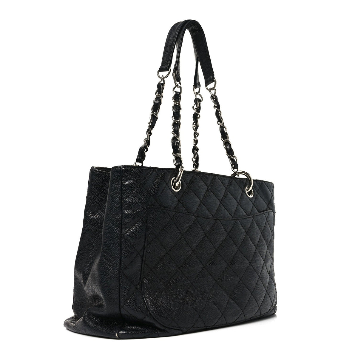 Caviar Quilted Grand Shopping Tote GST Black