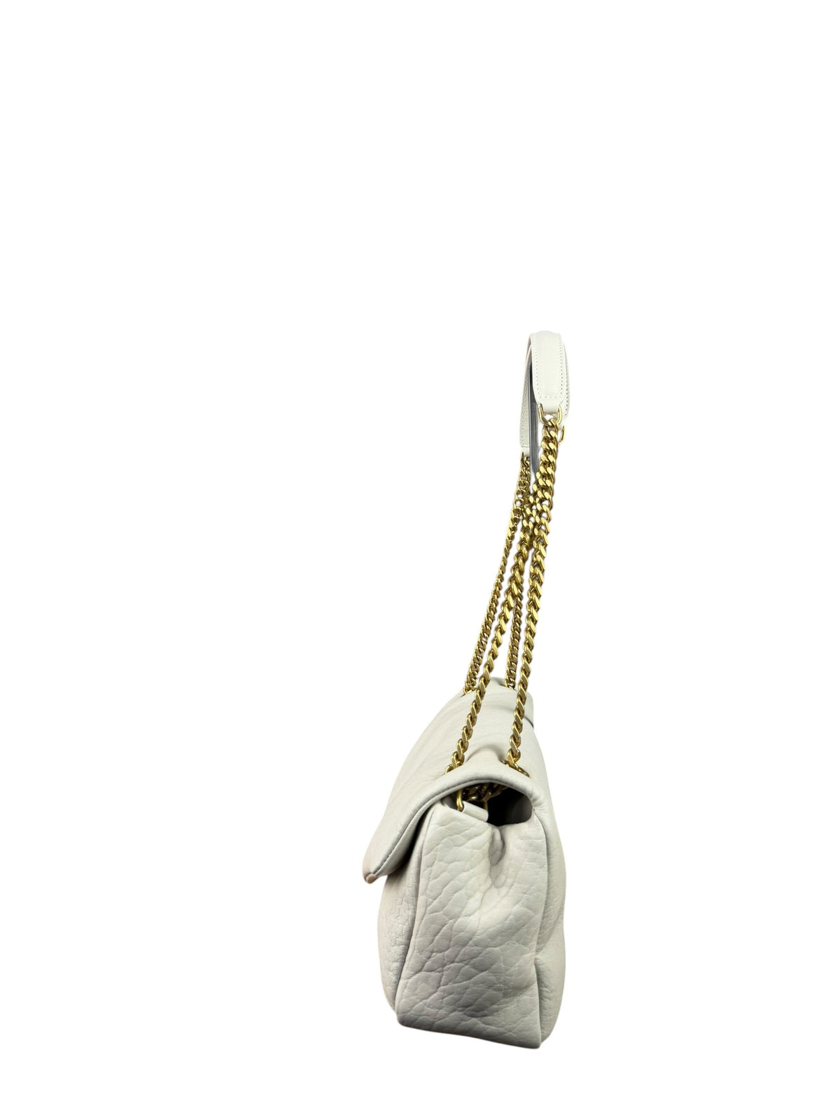 YSL Calypso Ivory Leather Soft Flap Bag