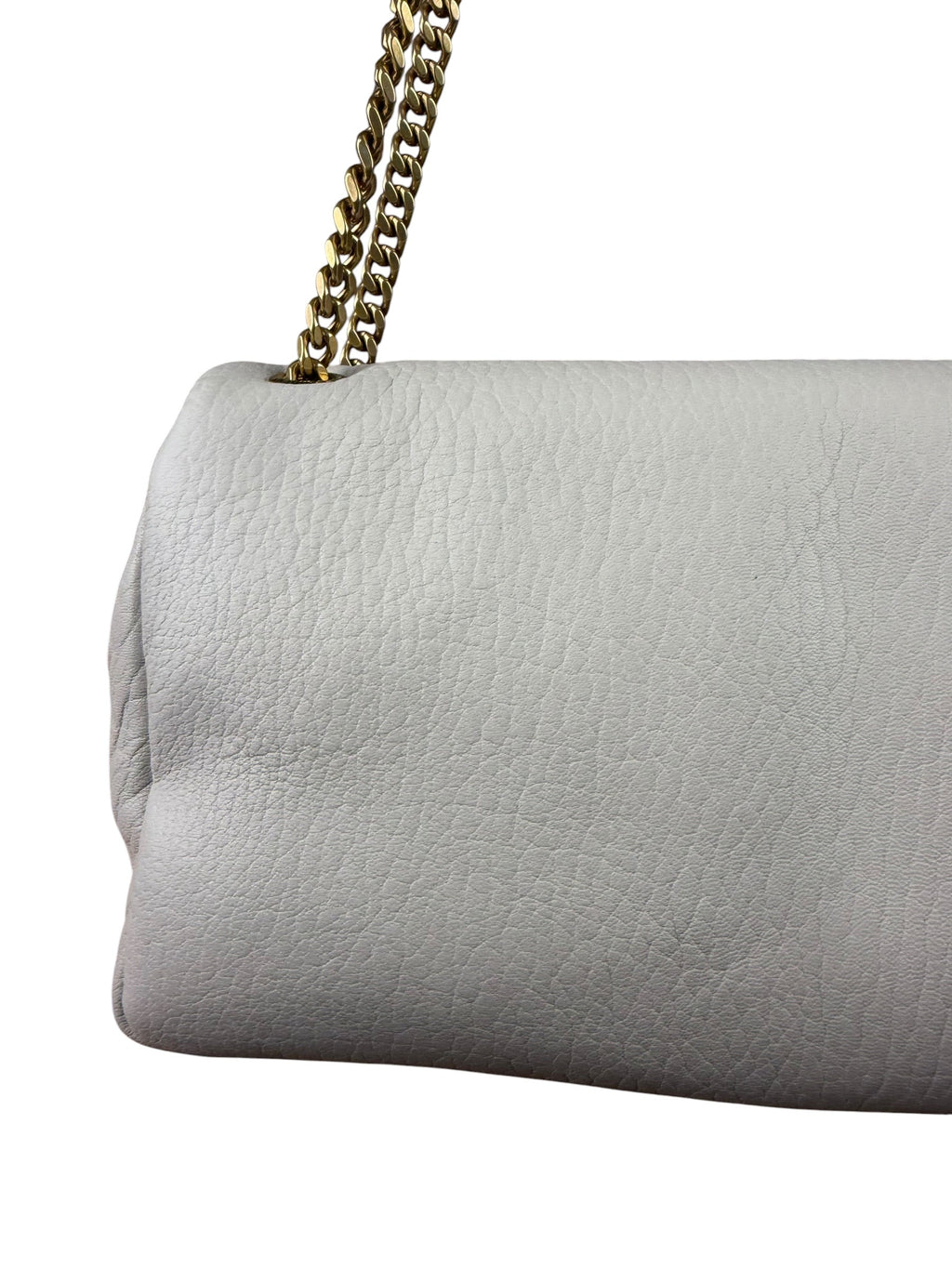 YSL Calypso Ivory Leather Soft Flap Bag