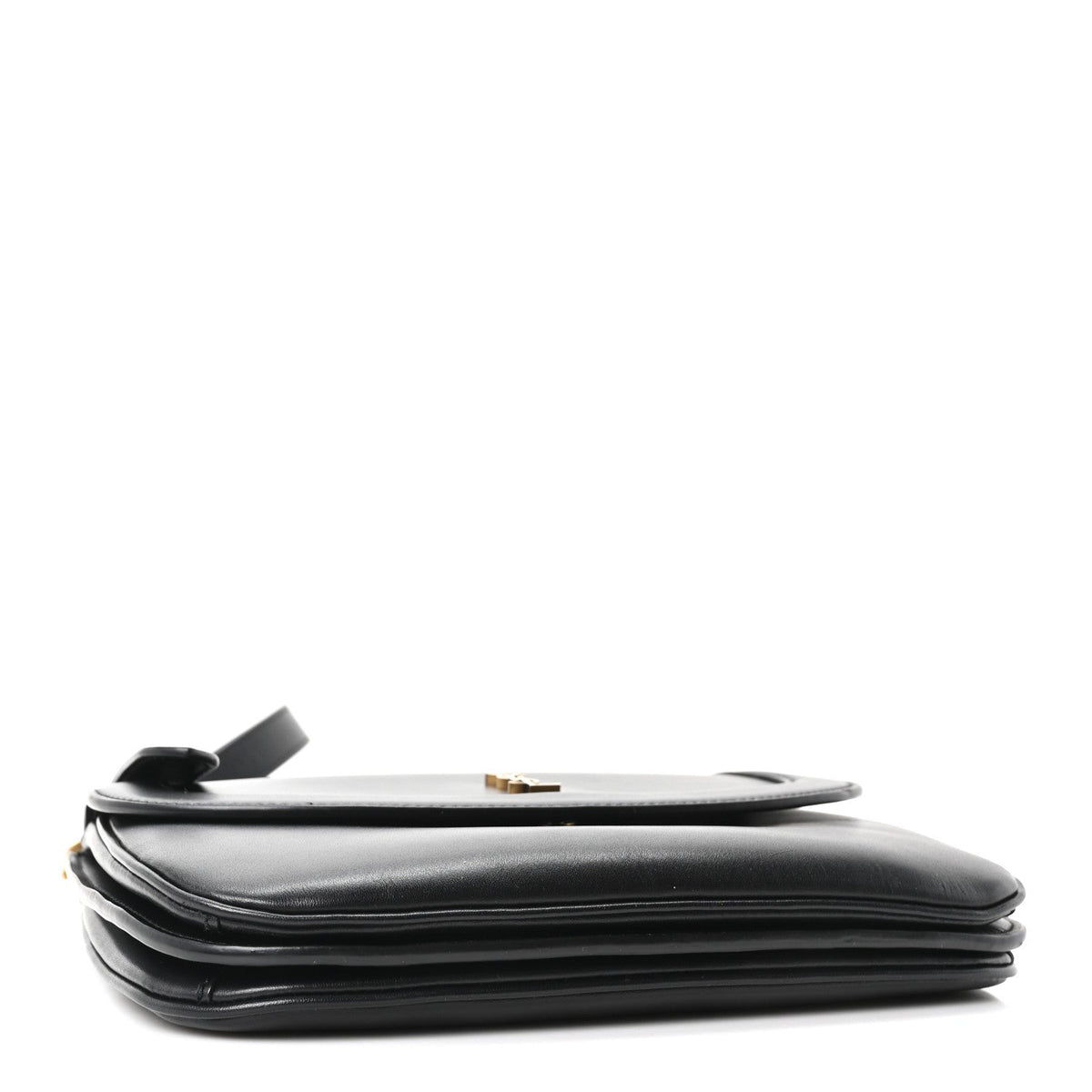 Smooth Calfskin Small Charlie Shoulder Bag Black
