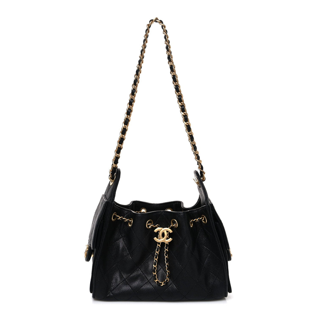 Caviar Quilted Mini Chanel 25 Handbag Black