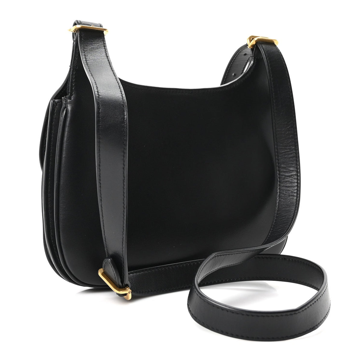 Smooth Calfskin Small Charlie Shoulder Bag Black