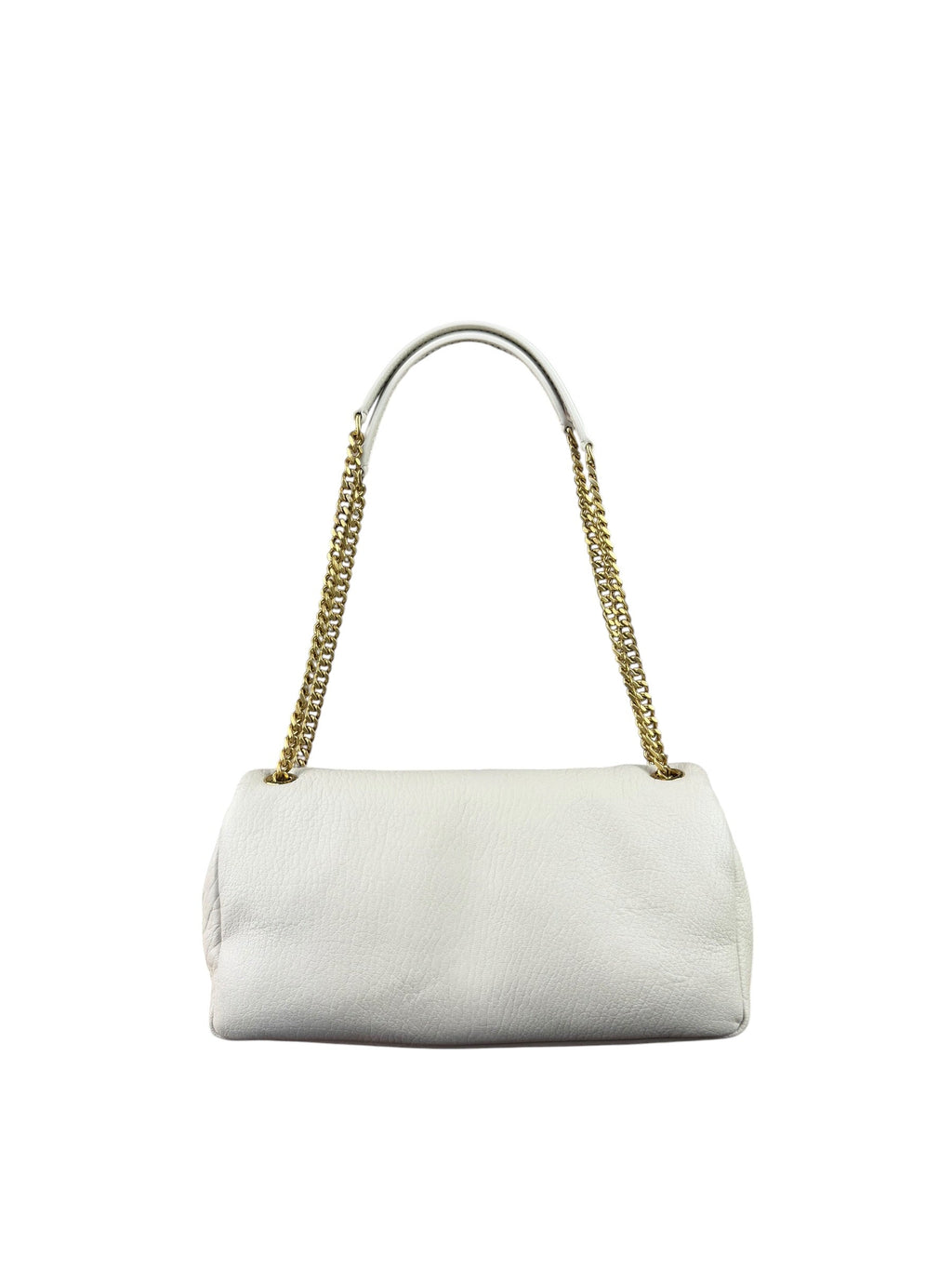 YSL Calypso Ivory Leather Soft Flap Bag
