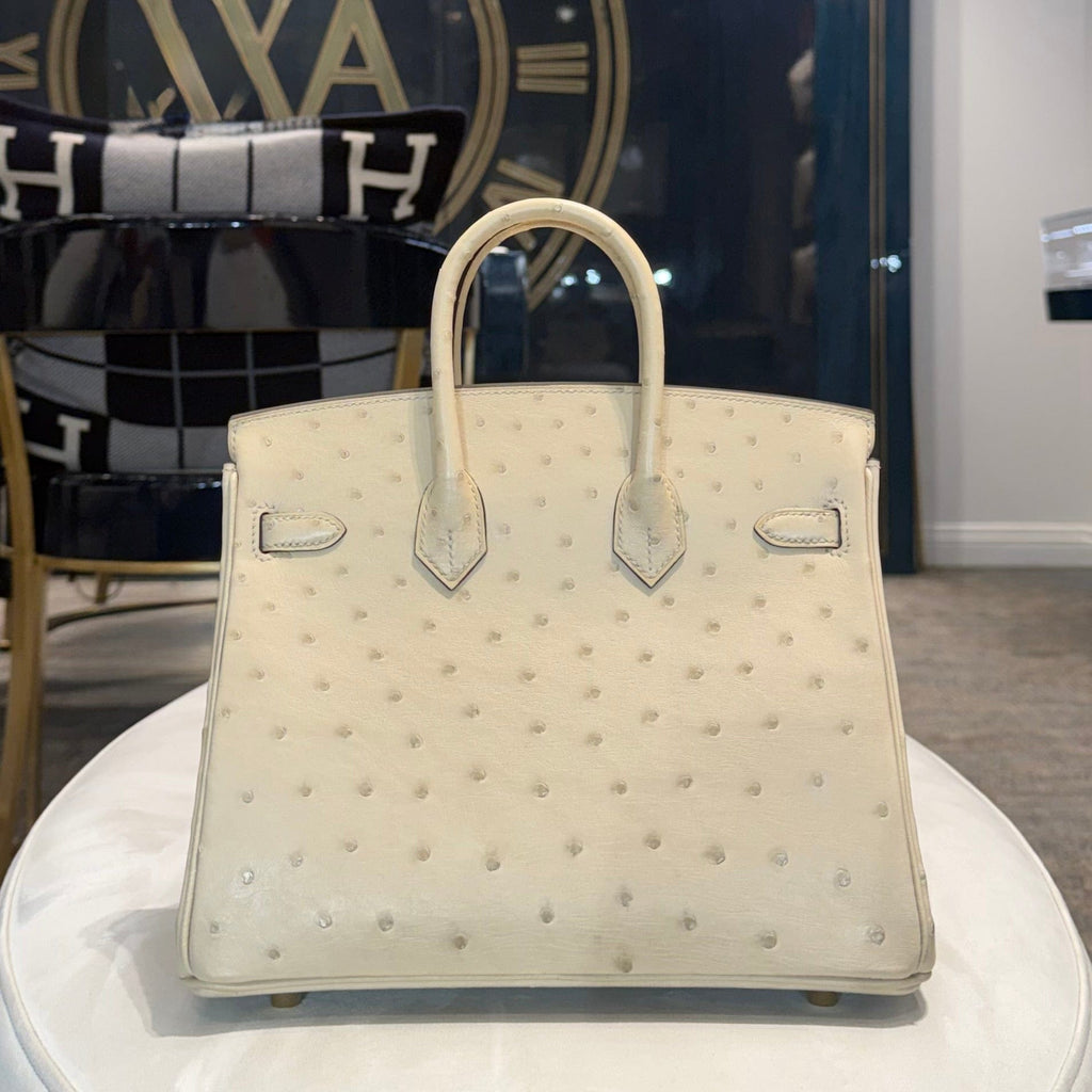 Hermès 3C Parchemin Birkin 25 Ostrich Gold Hardware